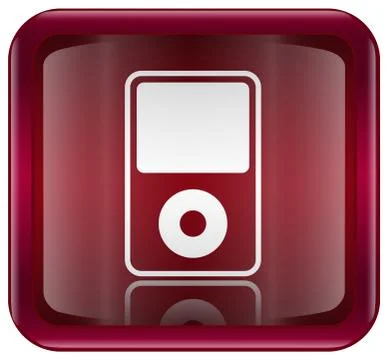 Mp3 player red, isolated on white background Иллюстрация