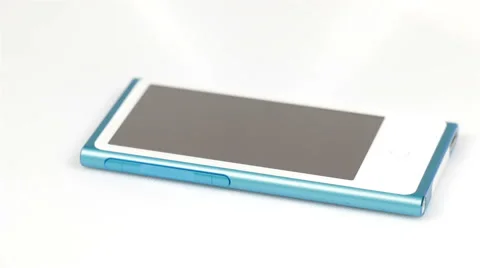 Mp3 Player rotating on white background Stock Footage 40366155