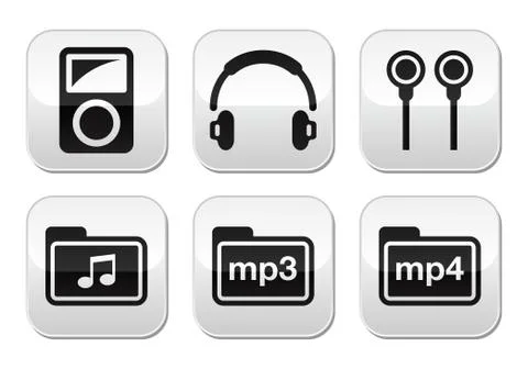 Mp3 player vector buttons set Stock Illustration