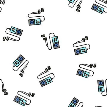 Mp3 player vector seamless pattern Stockillustratie