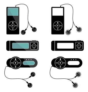 Mp3 players icons Stock Illustration
