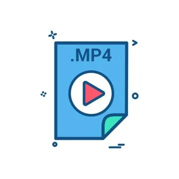MP4 application download file files format icon vector design Illustrazione stock
