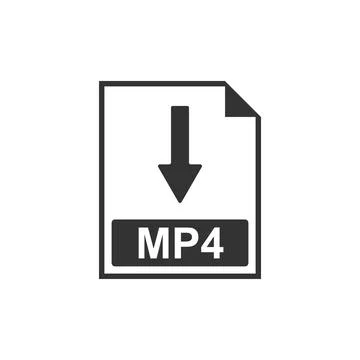 MP4 file document icon. Download MP4 button icon isolated. Flat design. Vector Illustrazione stock