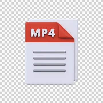 MP4 file, format, 3D icon Illustrazione stock