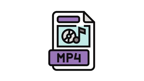 Mp4 file format document color icon animation Stock Footage 326100806