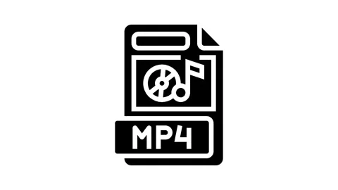 Mp4 file format document glyph icon animation Stock Footage 326158706