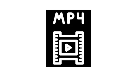 Mp4 file format document glyph icon animation Stock Footage 326746678