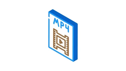 Mp4 file format document isometric icon animation Stock Footage 327294759