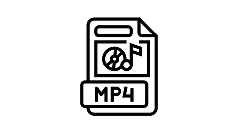 Mp4 file format document line icon animation Stock Footage 326137088