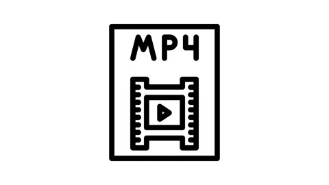 Mp4 file format document line icon animation Stock Footage 326766323