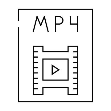 Mp4 file format document line icon vector illustration 스톡 일러스트