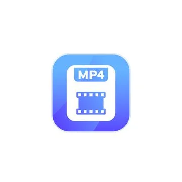 Mp4 file icon for apps and web Stock Illustration