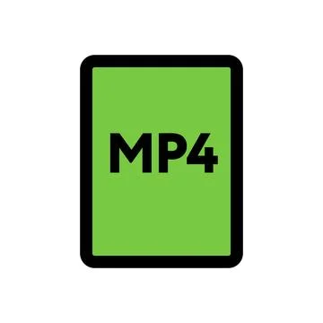 MP4 file icon line isolated on white background. Black flat thin icon on mo.. 스톡 일러스트