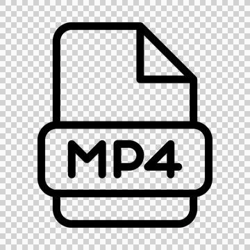 Mp4 File Icon. Type Files Sign outline symbol Design, Icons Format Type Data.  Stockillustratie