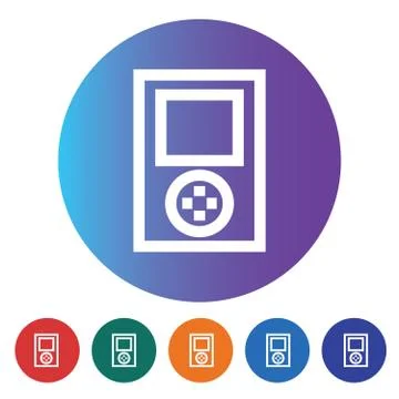 Mp4 Player Device Line Icon 스톡 일러스트