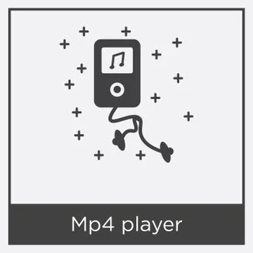 Mp4 player icon isolated on white background Free Stock Illustration