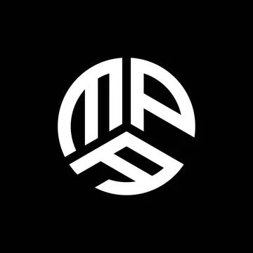MPA letter logo design on black background. MPA creative initials letter logo Stock Illustration