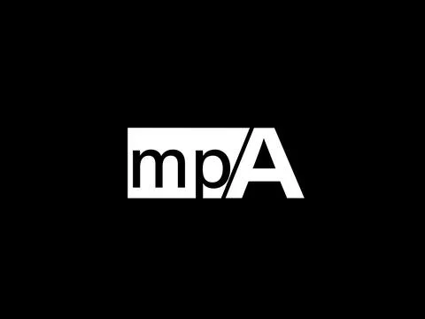 MPA Logo and Graphics design vector art, Icons isolated on black background Illustrazione stock