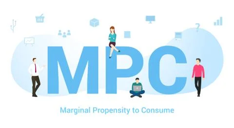 Mpc marginal propensity to consume concept with big word or text and team peo Stock Illustration