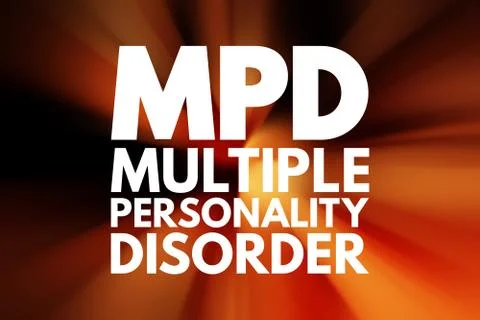 MPD - Multiple Personality Disorder acronym, medical concept background Stock Illustration