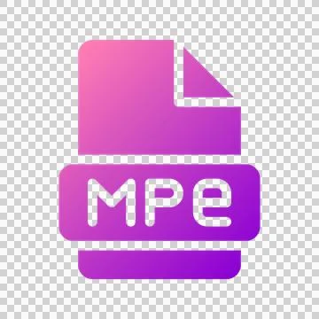 Mpe dynamic gradient icon to represent video format files Illustrazione stock