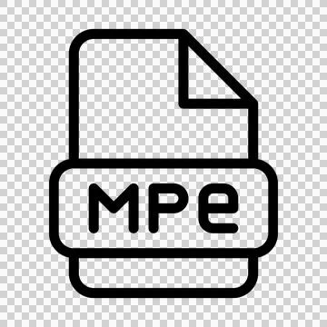 Mpe File Icon. Type Files Sign outline symbol Design, Icons Format Type Data.  Illustrazione stock