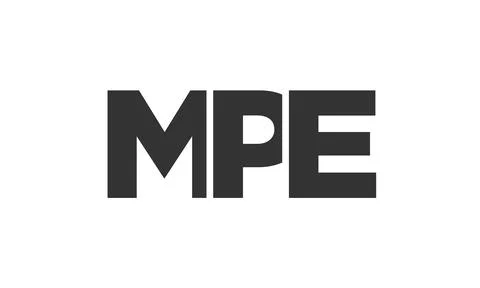 MPE logo design template with strong and modern bold text. Initial based ve.. Stock Illustration