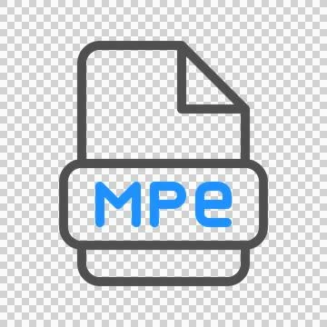 Mpe video format symbol with elegant outline elements 库存插图