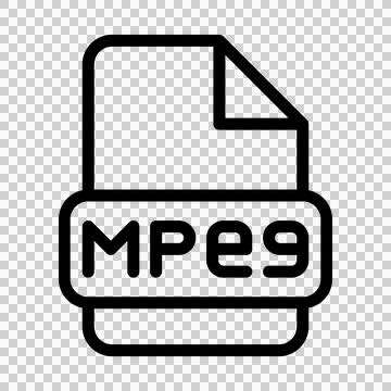 Mpeg File Icon. Type Files Sign outline symbol Design, Icons Format Type Data. Stockillustratie