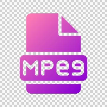 Mpeg video file icon with unique colored gradient effect Stock Illustration