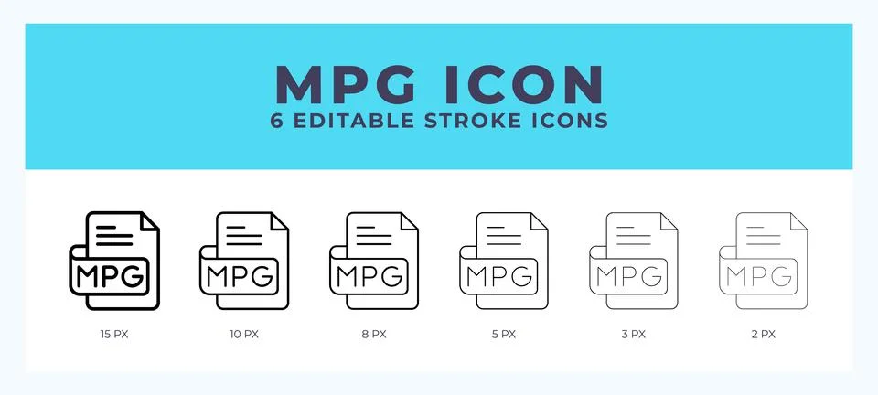 Mpg file vector icon for web and app. Editable stroke vector illustration 스톡 일러스트