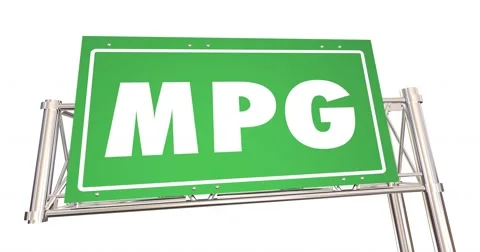 MPG Miles Per Gallon Fuel Efficiency Economy Freeway Sign 4K Stock Footage 60887229