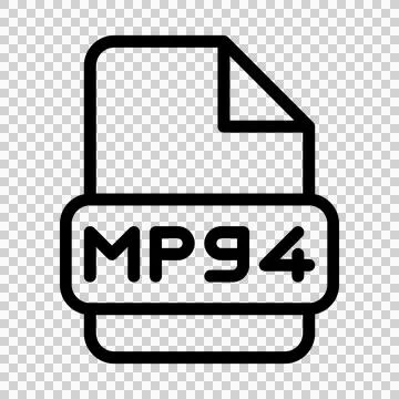 Mpg4 File Icon. Type Files Sign outline symbol Design, Icons Format Type Data.  库存插图