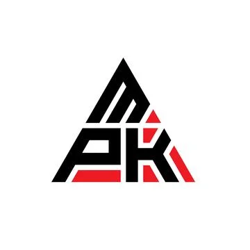MPK triangle letter logo design with triangle shape. MPK triangle logo desi.. Stock Illustration