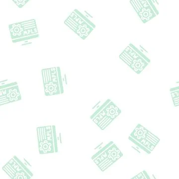 Mpls protocol glyph vector seamless pattern Illustrazione stock