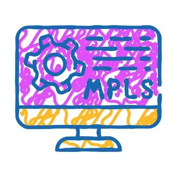 Mpls protocol icon doodle illustration Stock Illustration