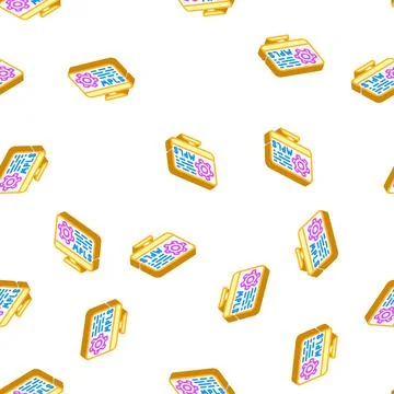 Mpls protocol isometric icon seamless pattern Stock Illustration