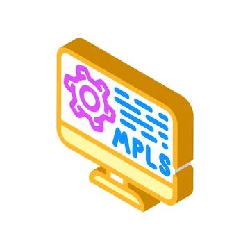 Mpls protocol isometric icon vector illustration Stock Illustration