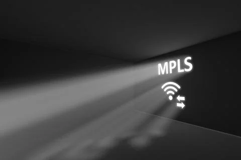 MPLS rays volume light concept 3d illustration Stock Illustration