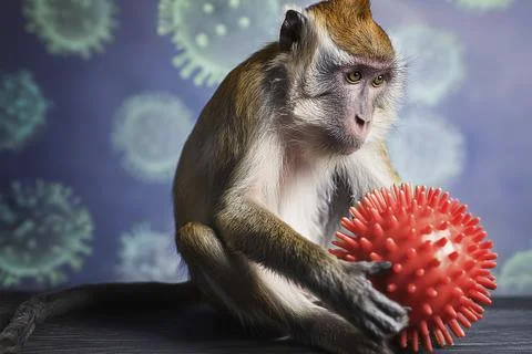 Mpox. Monkeypox. Monkeypox blisters on arm Stock Illustration