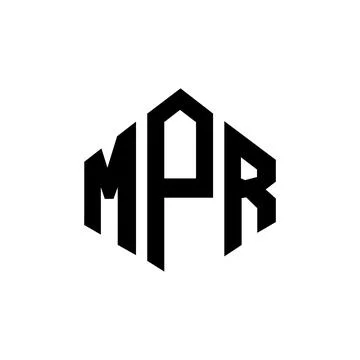 MPR letter logo design with polygon shape. MPR polygon and cube shape logo .. Stock Illustration