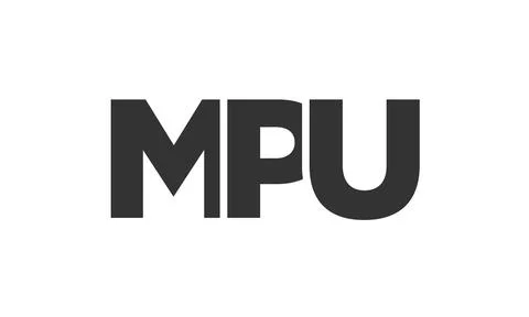 MPU logo design template with strong and modern bold text. Initial based ve.. Stock Illustration