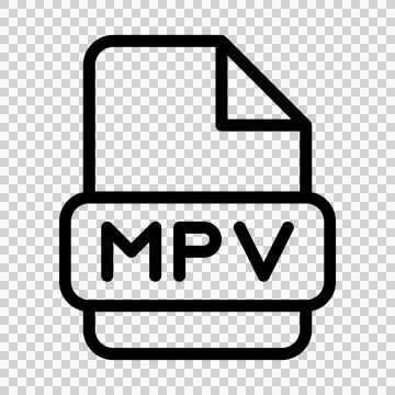 Mpv File Icon. Type Files Sign outline symbol Design, Icons Format Type Data.  Stockillustratie