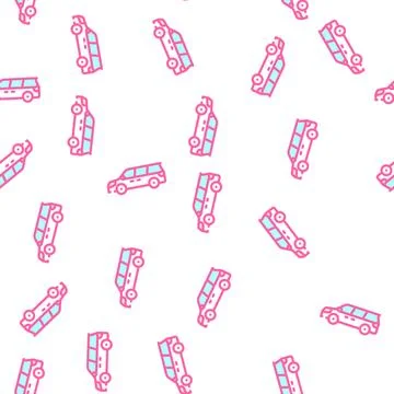 Mpv minivan transport vector seamless pattern Stockillustratie