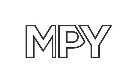 MPY logo design template with strong and modern bold text. Initial based ve.. 库存插图
