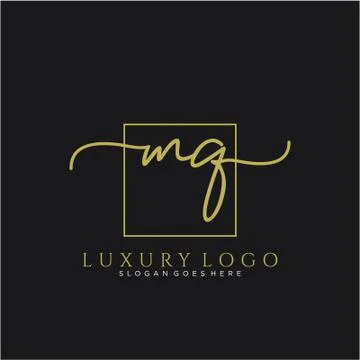 MQ Initial handwriting logo design Stock Illustration
