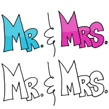Mr. and Mrs. Message Stock Illustration