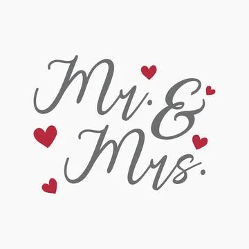 Mr and Mrs Wedding Cuttable Design Vector Stock Illustration