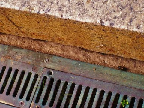 MR. BUG WORKING ON CROSSING THE DRIVEWAY WITHOUT FALLING  IN THE GRATE Fotos Stock