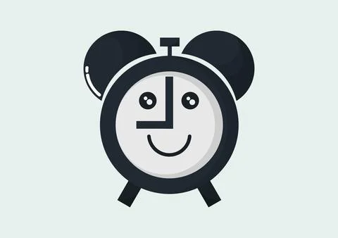 Mr. clock with a cheerful face Stock Illustration